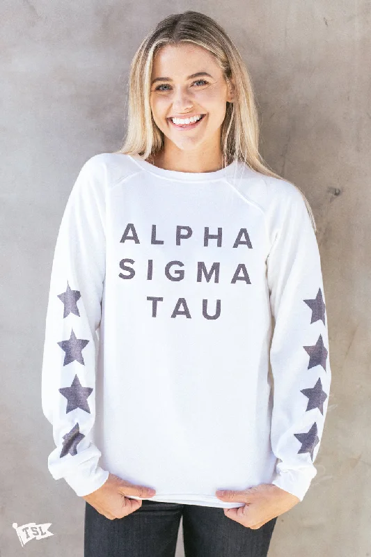 Alpha Sigma Tau Star Raglan Crewneck