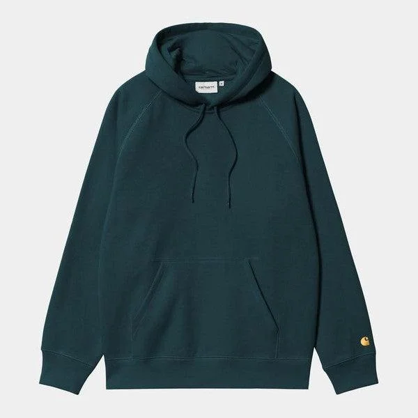 Carhartt WIP Hooded Chase Sweatshirt Duck Blue - Gold