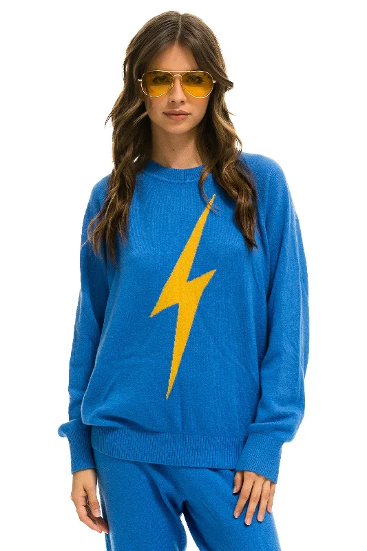 UNISEX BOLT CASHMERE LIGHT SWEATER - VINTAGE BLUE // BLUE BOLT