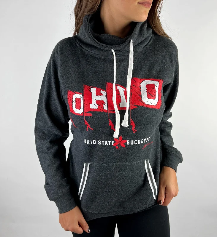 Women's Ohio State Buckeyes Flags Pullover Fleece