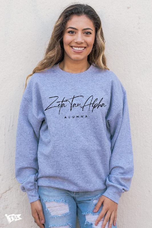 Zeta Tau Alpha Alum Script Crewneck