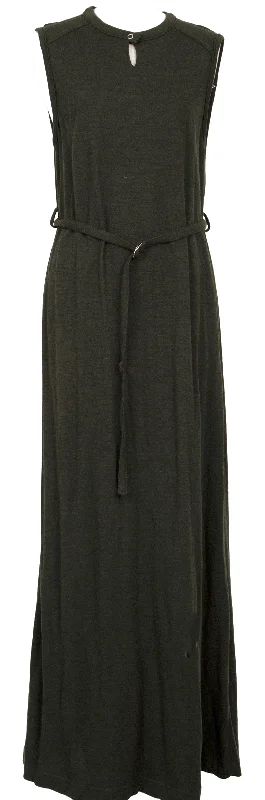 A/T(ATSURO TAYAMA)  JAPAN. Forest Green Wool Sleeveless Long Dress