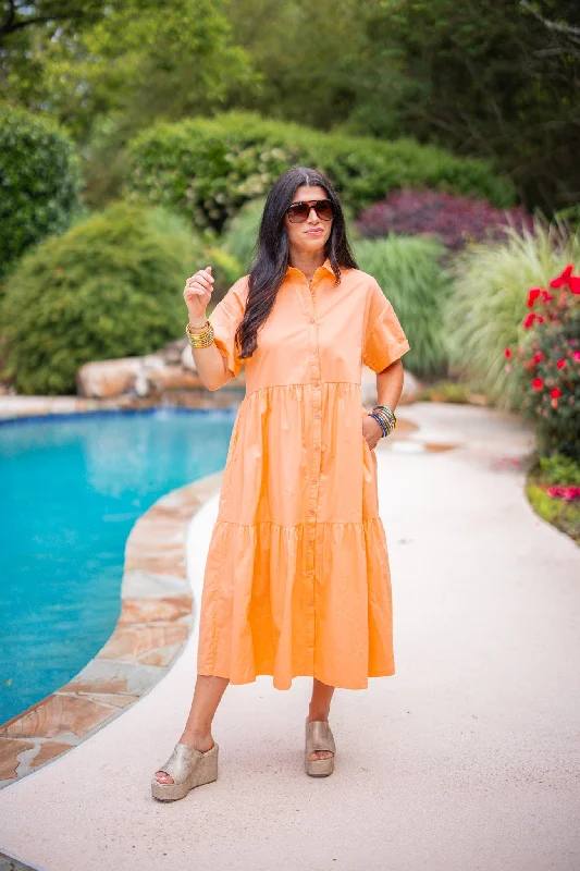 Choosing Happiness Cantaloupe Midi Dress