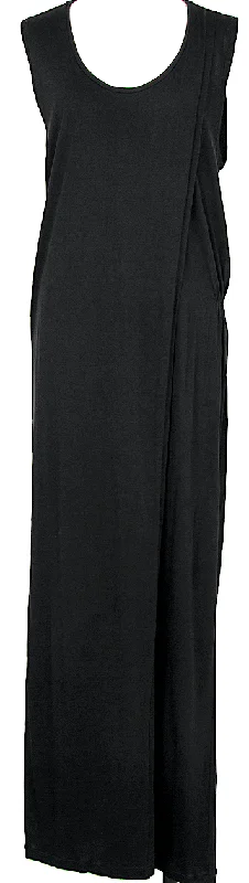 DENHA DENHAM Japan. Black Rayon Wrap Design Sleeveless Dress