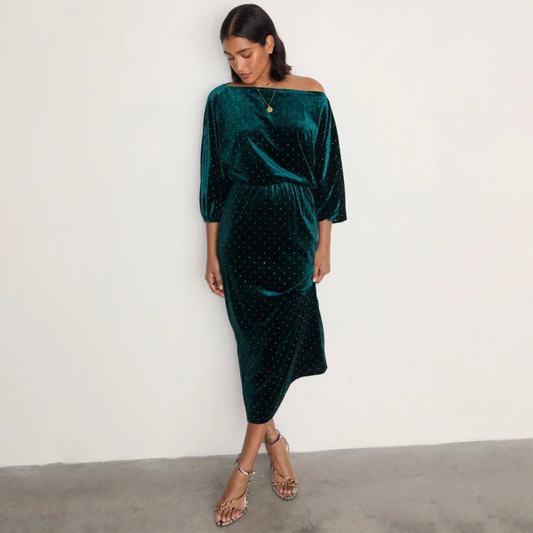 Emerald Velvet Tilly Dress