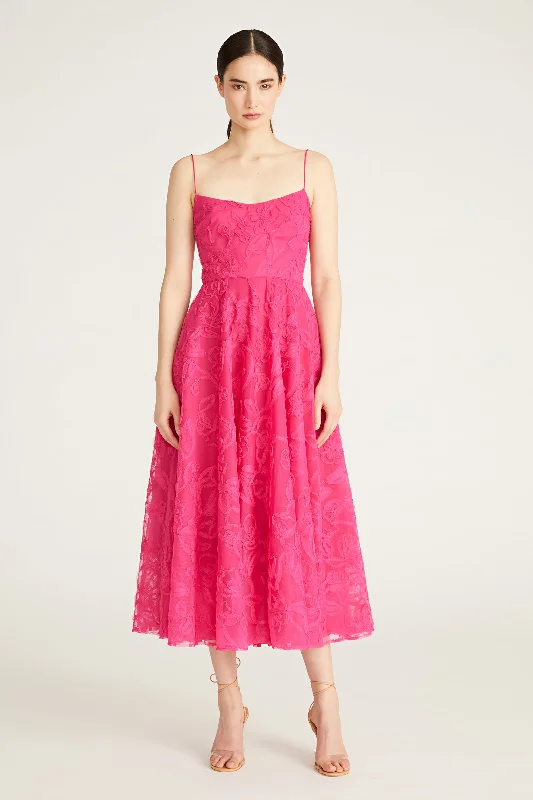 Eve Tulle Midi Dress - Fuchsia