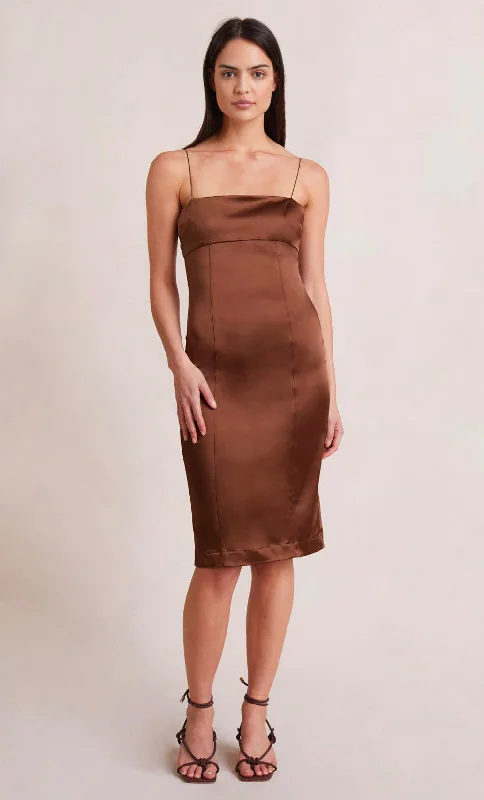 Heather Midi Dress - Cognac