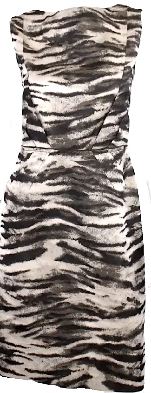 LANVIN Paris. Multicolor Animal Print Jacquard Sleeveless Sheath Dress