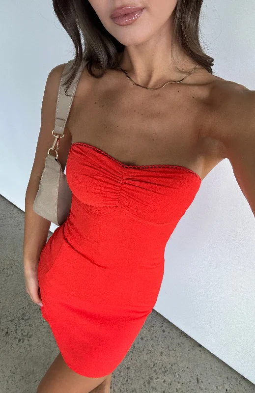 Lift You Up Strapless Mini Dress Chilli