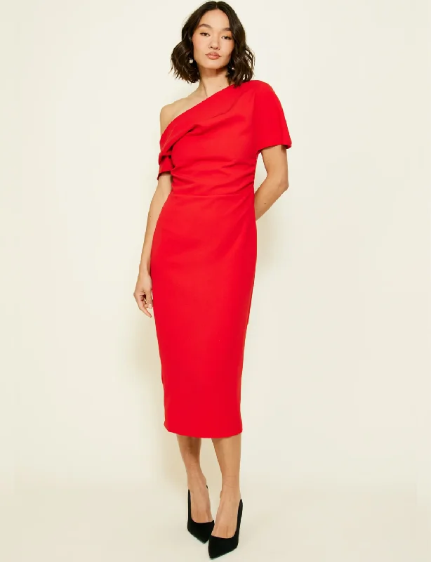 Phillipa Midi Dress, Scarlet