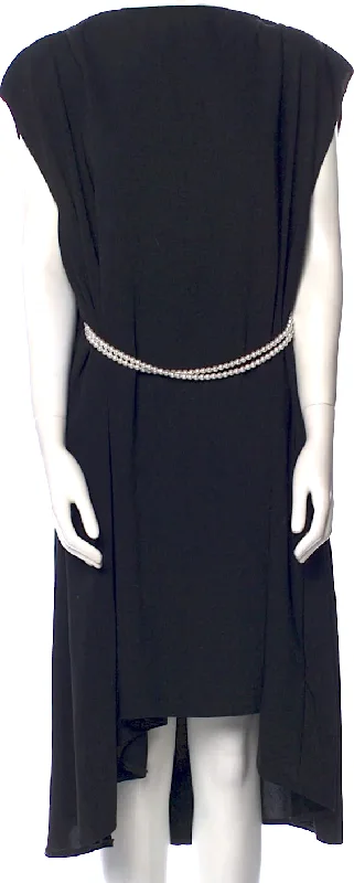 Maison Margiela MM6. Black Bateau Neckline Midi Length Dress