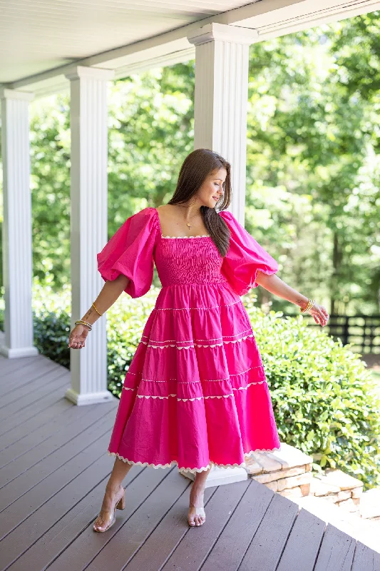 Fairytale Beginning Pink Midi Dress