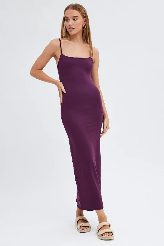 Purple Supersoft Bodycon Maxi Dress