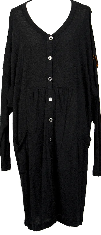 TSUMORI CHISATO JAPAN. NEW. W/TAGS. Black Wool Rayon Button Knit Dress