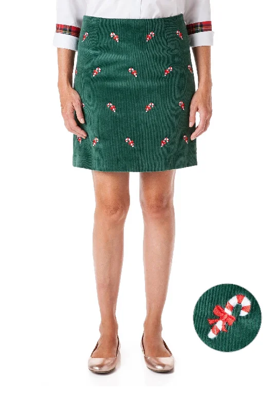 Ali Skirt Corduroy Hunter With Candy Cane 19"