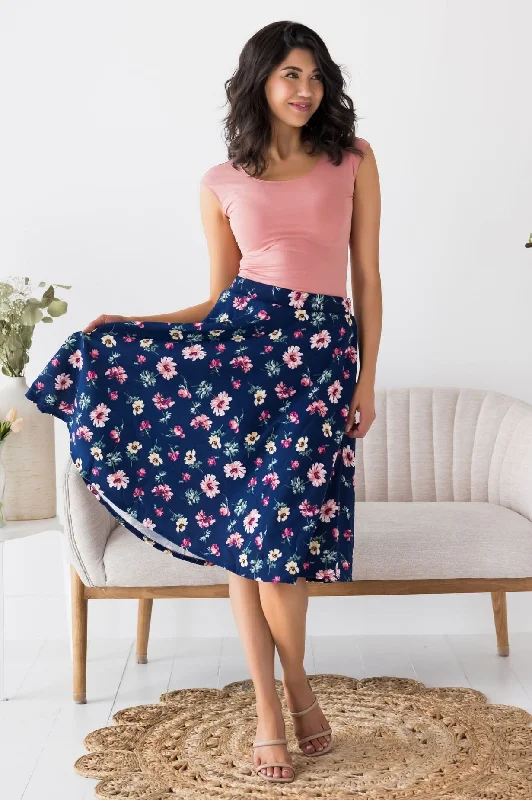 Bouquet of Flowers Modest Circle Skirt